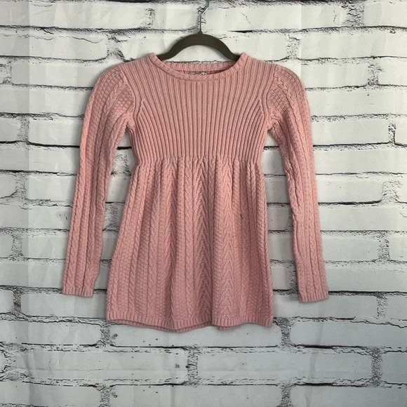 Rachel Zoe Shirts & Tops | Rachel Zoe Girls Cable Knit Sweater Dress Pink Size M 7/8 Long Sleeve Ribbed | Color: Pink | Size: Mg | Retailplug's Closet